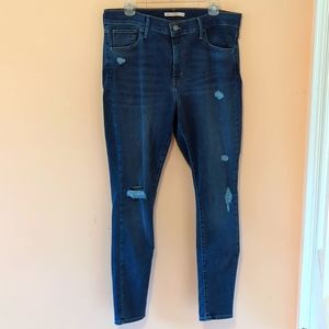 Levi's high rise super skinny distressed jeans